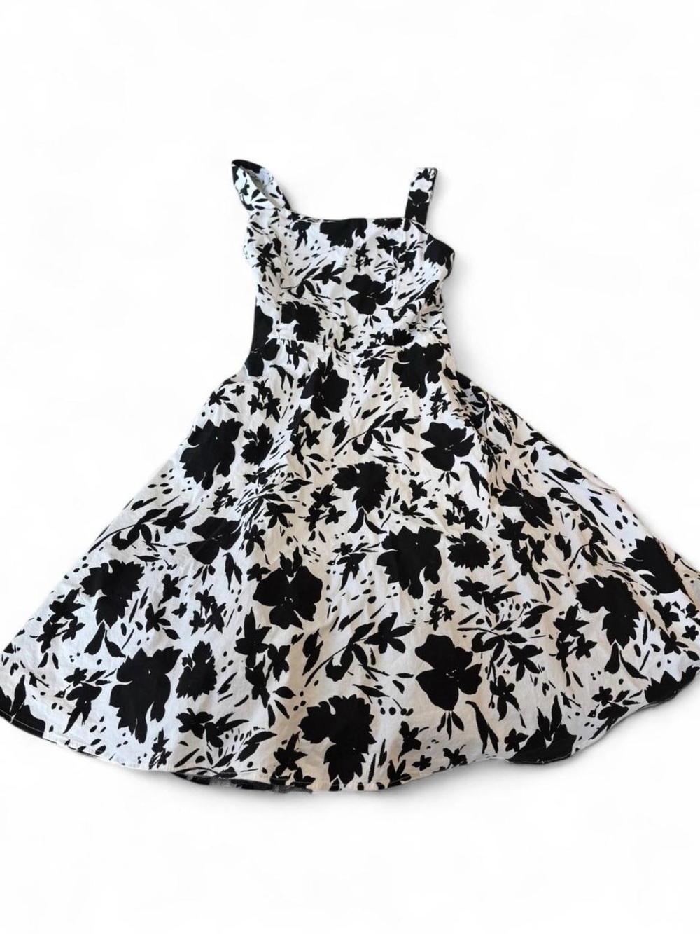 Girls Black & White Floral Sundress - Classic Summer Dress